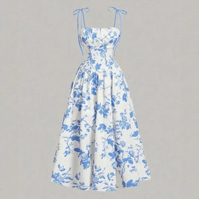 Vestido Violetta™ com Estampa Floral e Saia Ampla Confortável