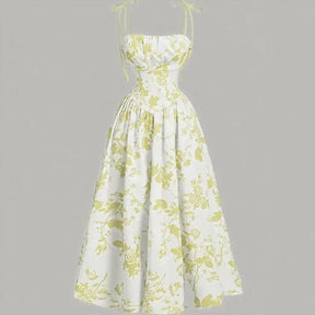 Vestido Violetta™ com Estampa Floral e Saia Ampla Confortável