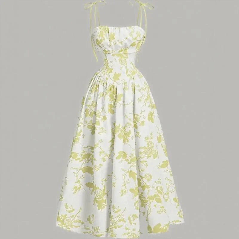 Vestido Violetta™ com Estampa Floral e Saia Ampla Confortável