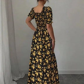 Vestido Camponesa Europeia™ em Algodão com Corte Evasê