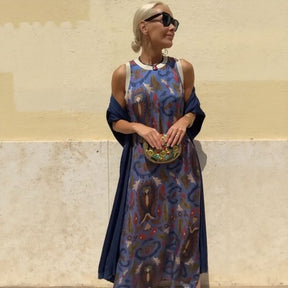 Conjunto Majorie™ em Cetim Artístico com Echarpe de Luxo